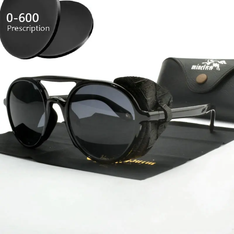 

2019 prescription Myopia Polarized Sunglasses Men Women 0 to -600 Minus Degree Optical round punk polarized Sun Glasses Male NX