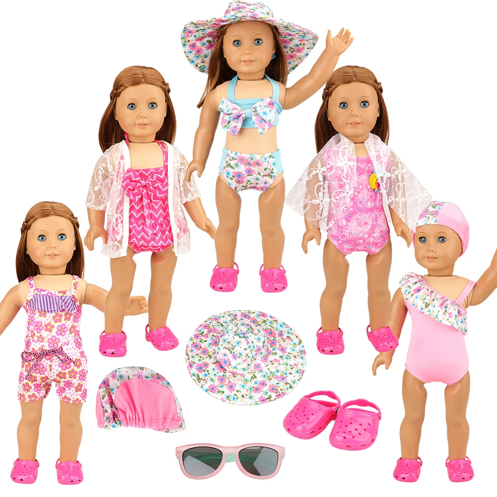 

5 products /lot 18 Inch Doll Clothes Swimsuit Outfit Baby Accessories 43 cm For 18 inch baby dolls Dressing game for girl toys
