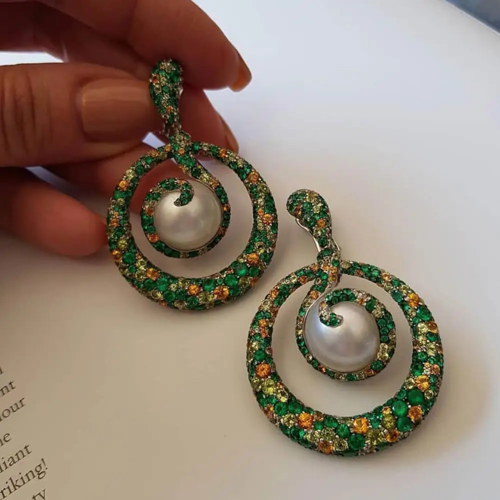 

GODKI Famous 2019 New Trendy Women Earrings Imitation Pearl AAA Cubic Zirconia Drop Earrings For Women Wedding Party Accessories