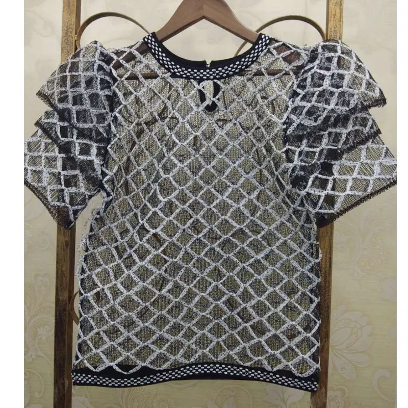 

2018 Runway design high quality women tops femme buttons girls sweater