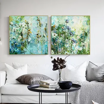 

Fower painting on canvas acrylic abstract art texture quadros caudros decoracion Wall Art Pictures for living room Home decor
