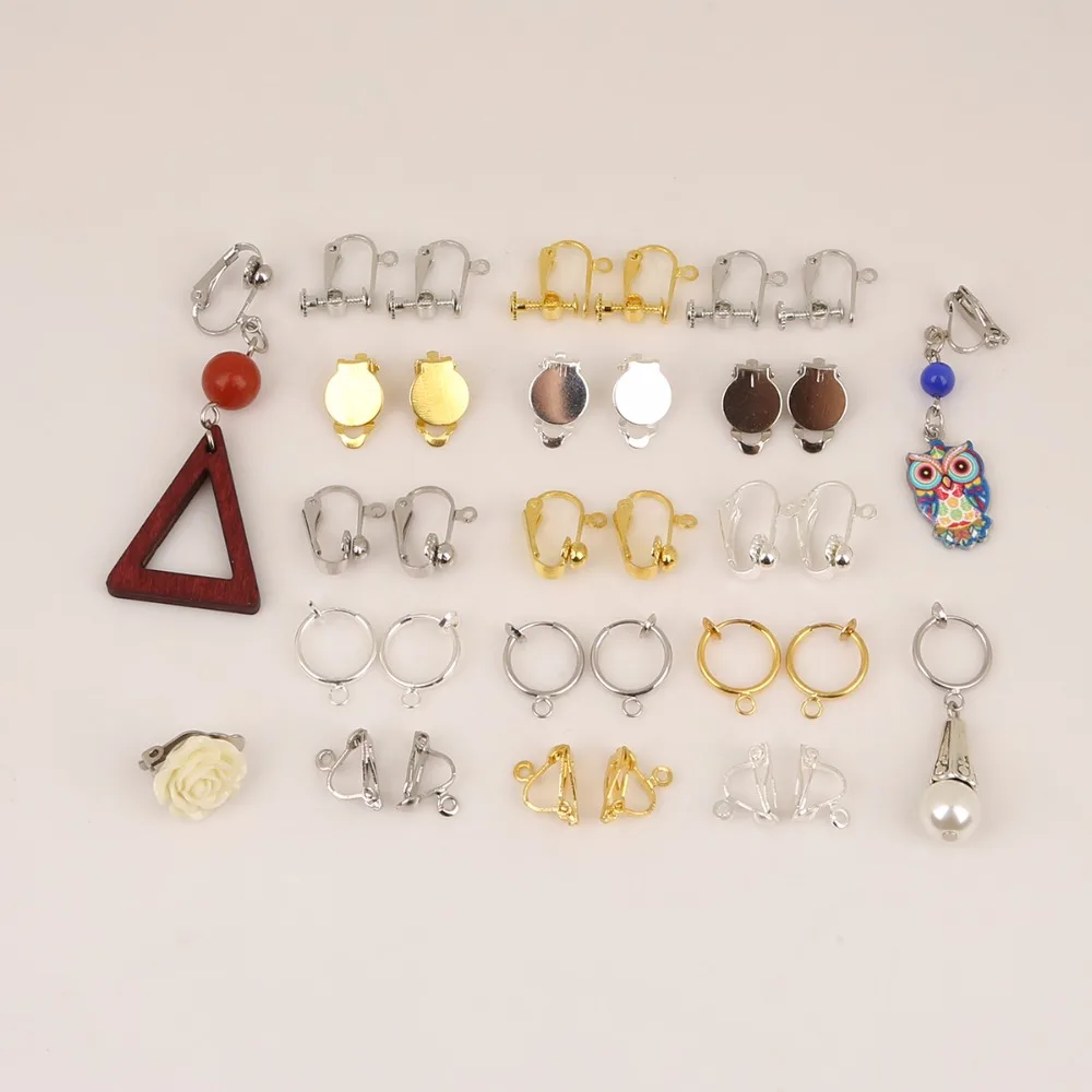 Серьги клипсы Серебряный Золотой родиевый аксессуары для украшений|cameo cabochon|jewelry