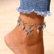 Бохо океана значки на руки Йога Аксессуары для женщин Регулируемая Морская звезда бисером звено цепи ножные браслеты Mulheres Bijou
