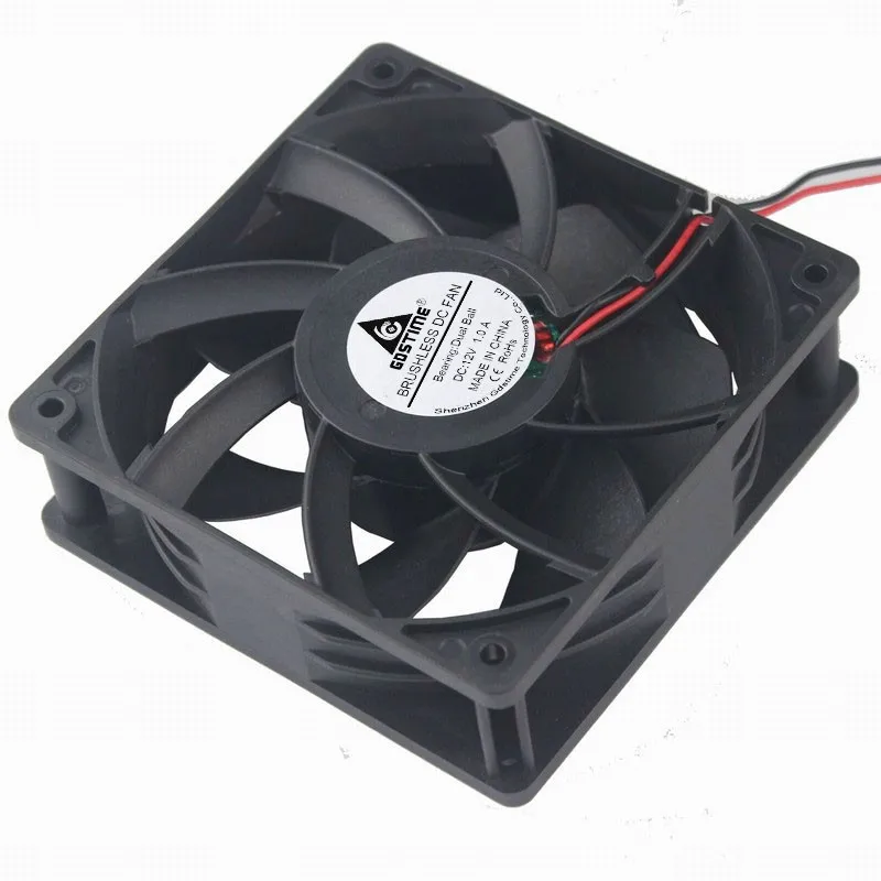 

Gdstime 2 Pcs 120mm x 38mm DC Cooling Fan 12V 120mm*120mm*38mm Dual Ball 240CFM PC Case CPU Cooler High Pressure 2Pin 12cm 1.0A