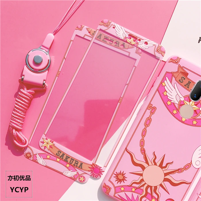 Чехол для Xiaomi Mi8 Cardcaptor Sakura + пленка экрана из закаленного стекла мультяшный чехол