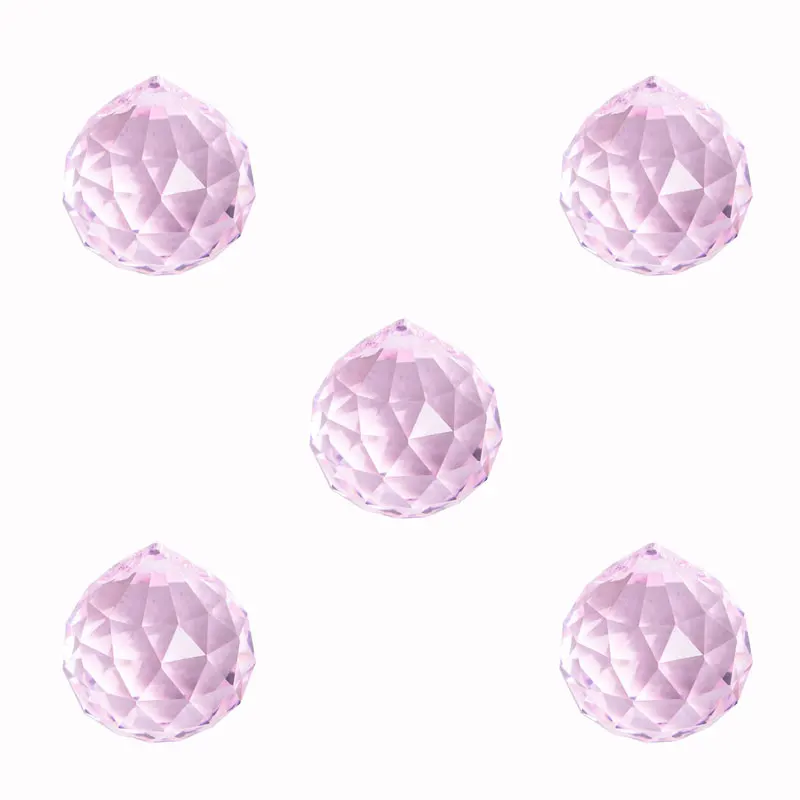 5/10 шт. розовый 30 мм Feng Shui каплевидные Подвески Кристальные шарики-сферы призмы для люстры лампы радужной расцветки в стиле «Ловца снов» подвеска «сделай сам» декоры