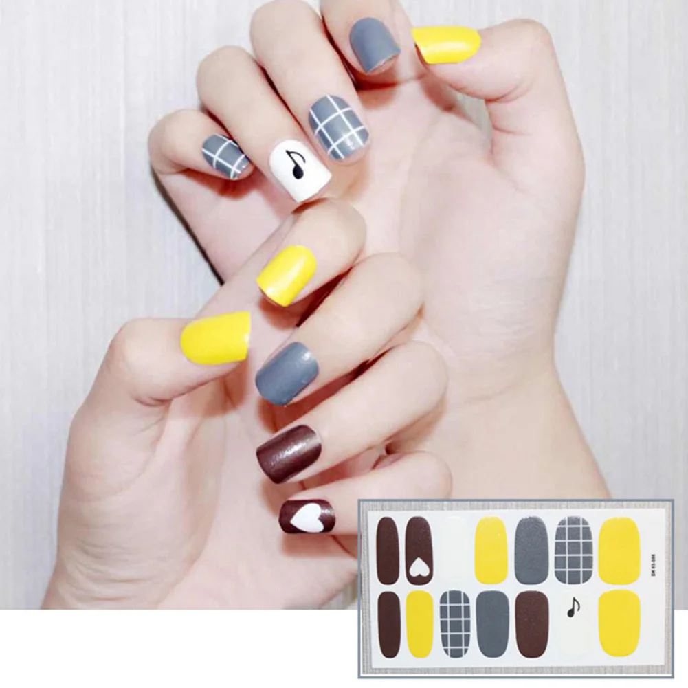 

14 Pcs/Sheet Matte Full Nail Stickers DIY Water-proof Nail Art Decoration QRD88