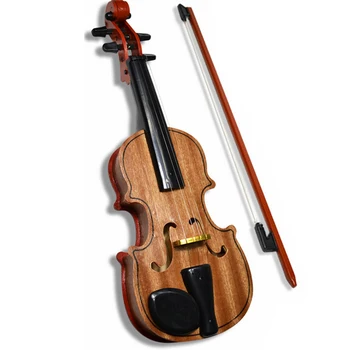 

High Emulational Wooden Adjustable Strings Violin Kids Educational Simulation Children Musical Instrument Toys with Base Bow