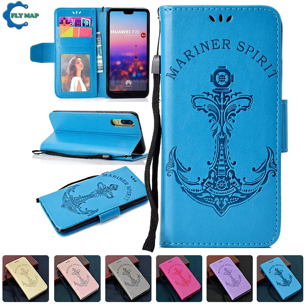 Flip Case for Huawei P20 Global EML L29 L09 Anchor Case Phone Leather Cover for Huawei P 20 EML-L29 EML-L09 Wallet Phone Etui