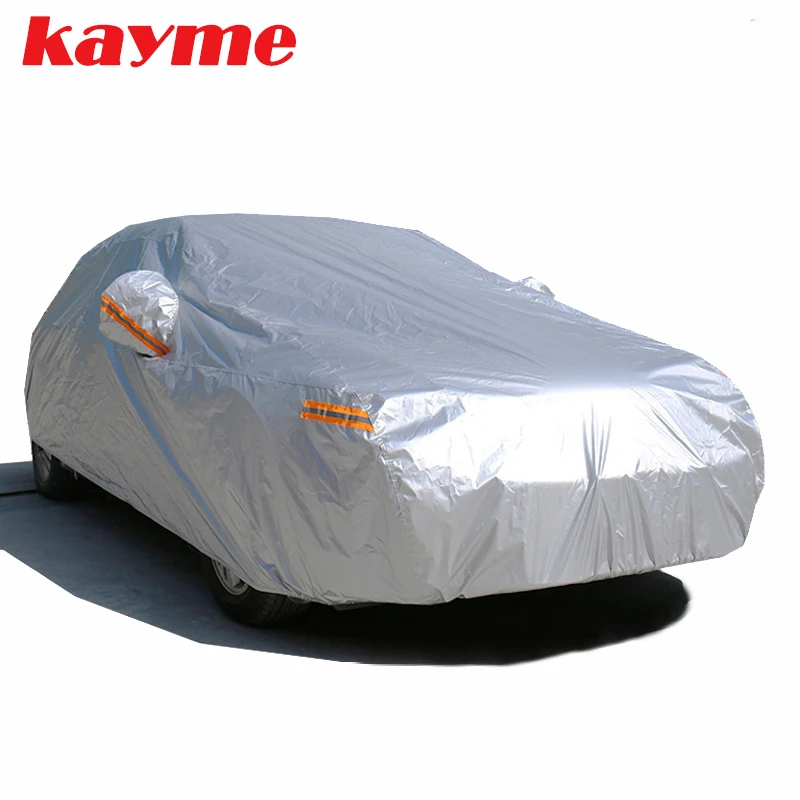 Kayme waterproof car covers outdoor sun protection cover for car reflector dust rain snow protective suv sedan hatchback full s цена Kayme waterproof car covers outdoor sun protection cover for car reflector dust rain snow protective suv sedan hatchback full s цены онлайн