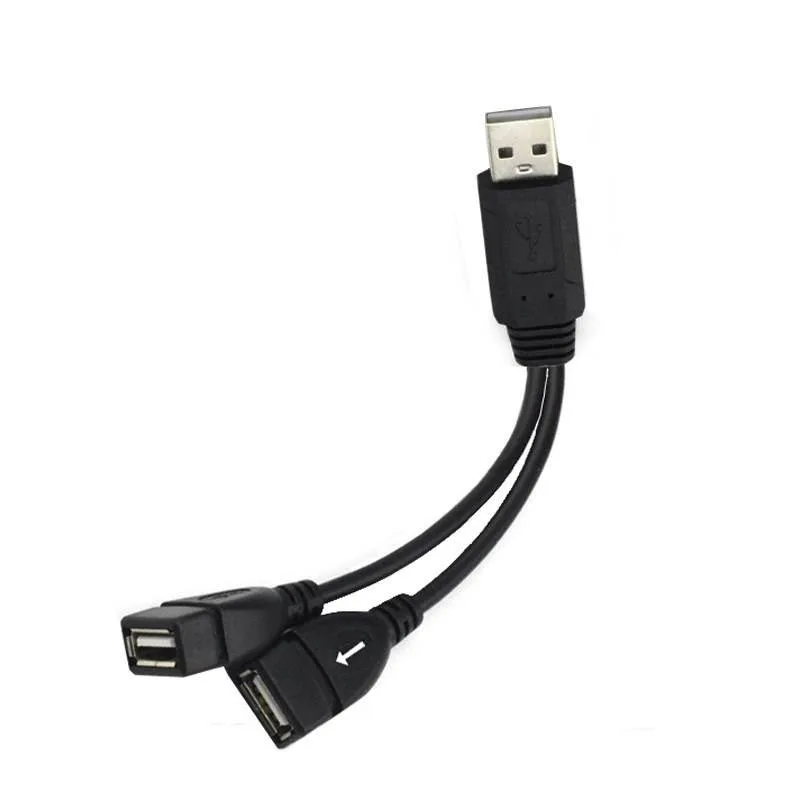 Адаптер usb-кабель 2,0 1 мужчина к 2 двойной гнездовой разъем Y сплиттер прочный шнур питания XR649