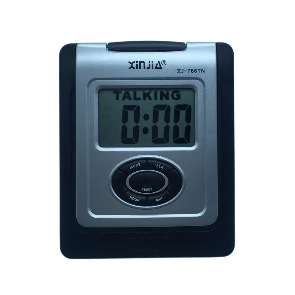 Spanish Talking LCD Digital Alarm Clock for Blind or Low Vision pyccknn with Big Time Display