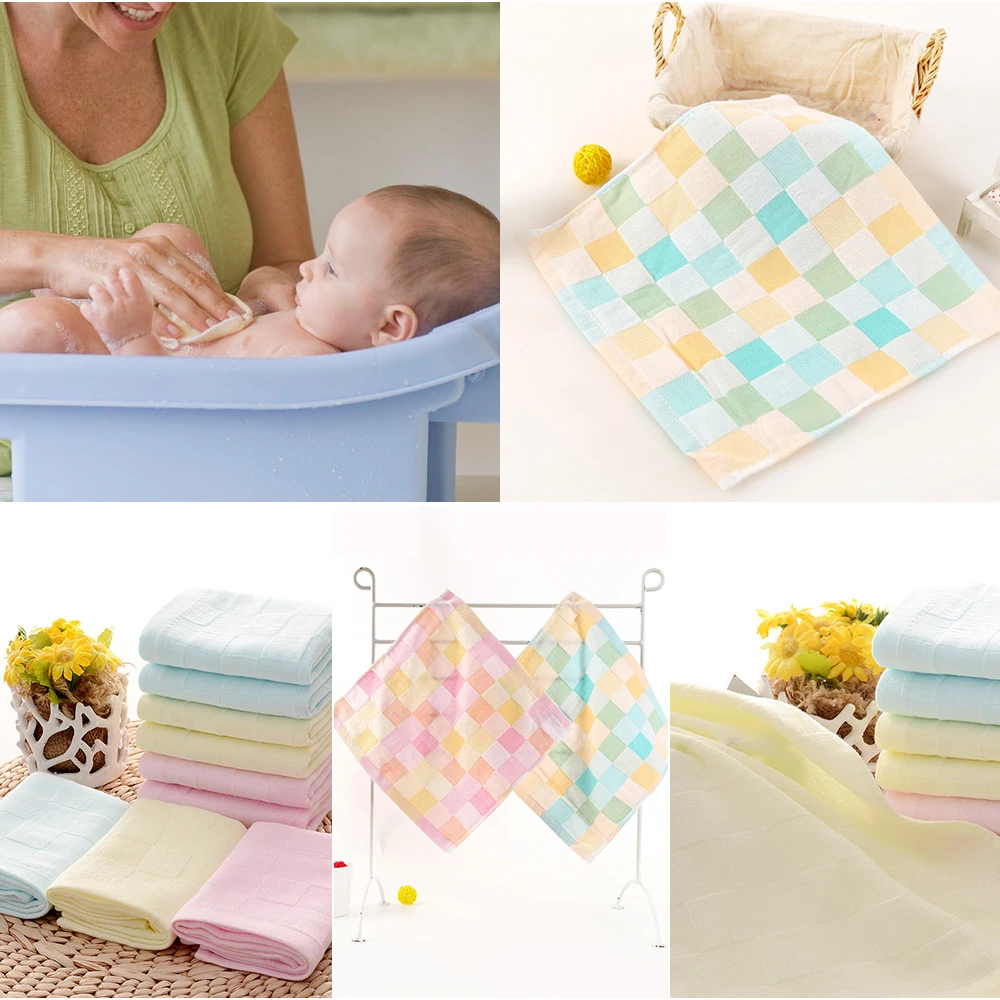 

Soft Cotton Baby Infant Newborn Bath Towel Feeding Wipe Cloth Square Face Small Towel Solid Color Hand Kids Towels 26cmx26cm