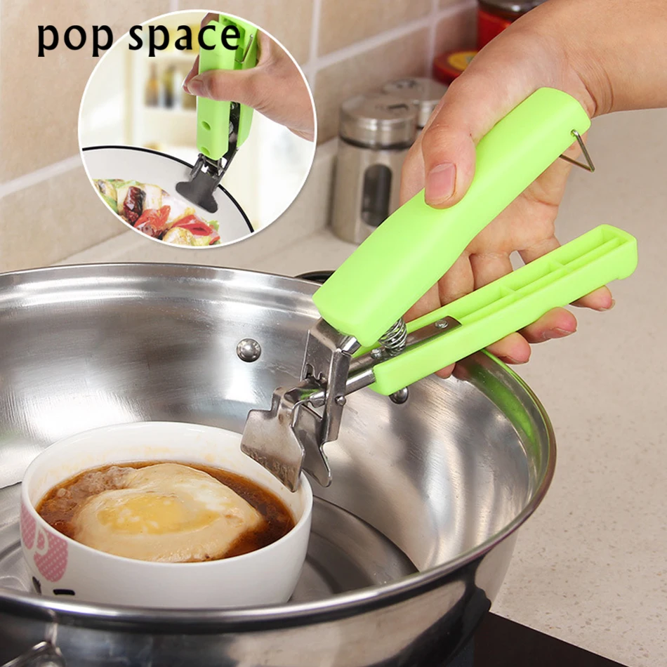 pop space Hot Bowl Holder Dish Clamp Pot Pan Gripper Clip Hot Dish