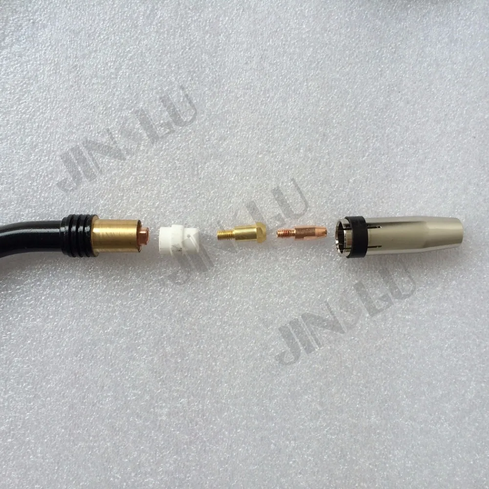 

Free Shipping 24KD Binzel Type Mig Torch Consumables Swan Neck Contact Tip Gas Diffuser Tip Holder Nozzle 46PCS