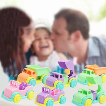 

Baby Educational Toys 6Pcs Kids Pull Back Cars Macaron Construction Play Vehicles Set Early Educational Toys For Christmas Gift