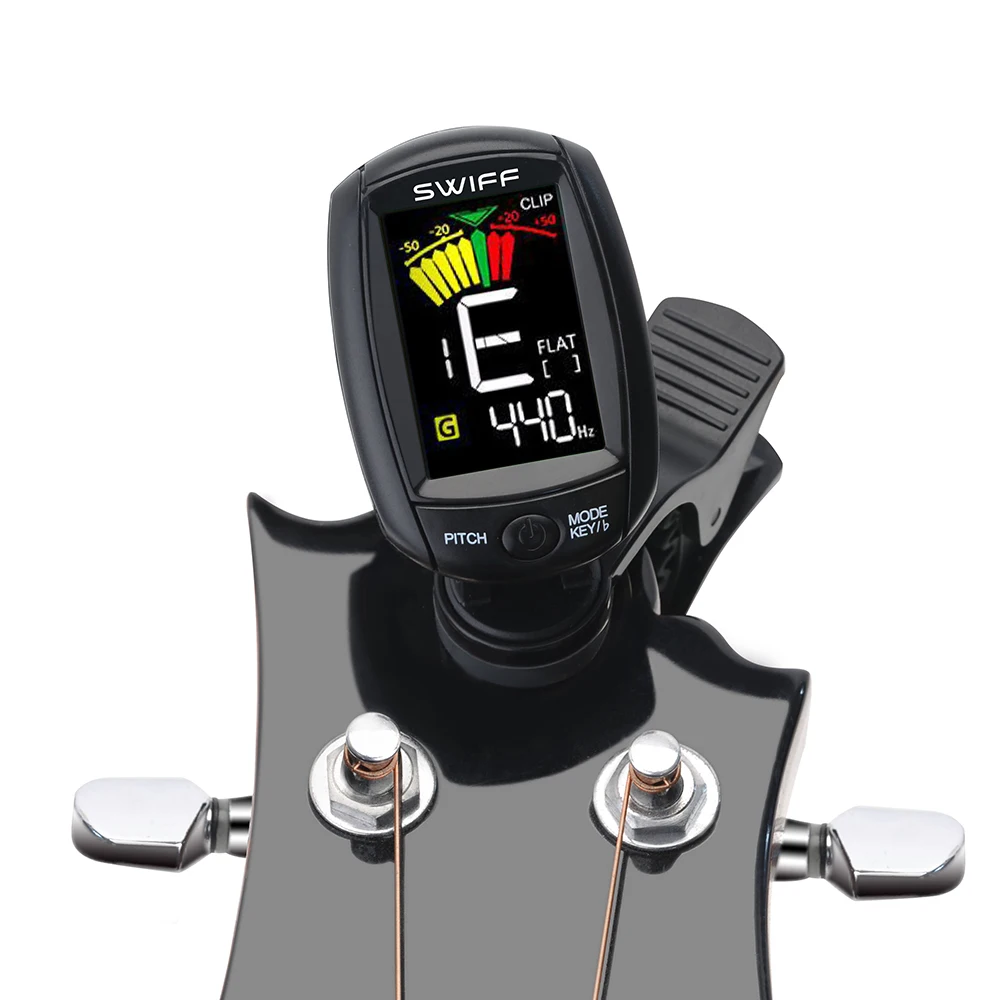 SWIFF A3 CS Rotatable Clip on Tuner LCD Colorful Display Supports