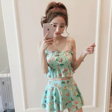 Танкини, набор, с принтом, бикини, купальник для женщин, два предмета, купальник, летний, высокая талия, пляжная одежда, для девушек, купальники, бикини