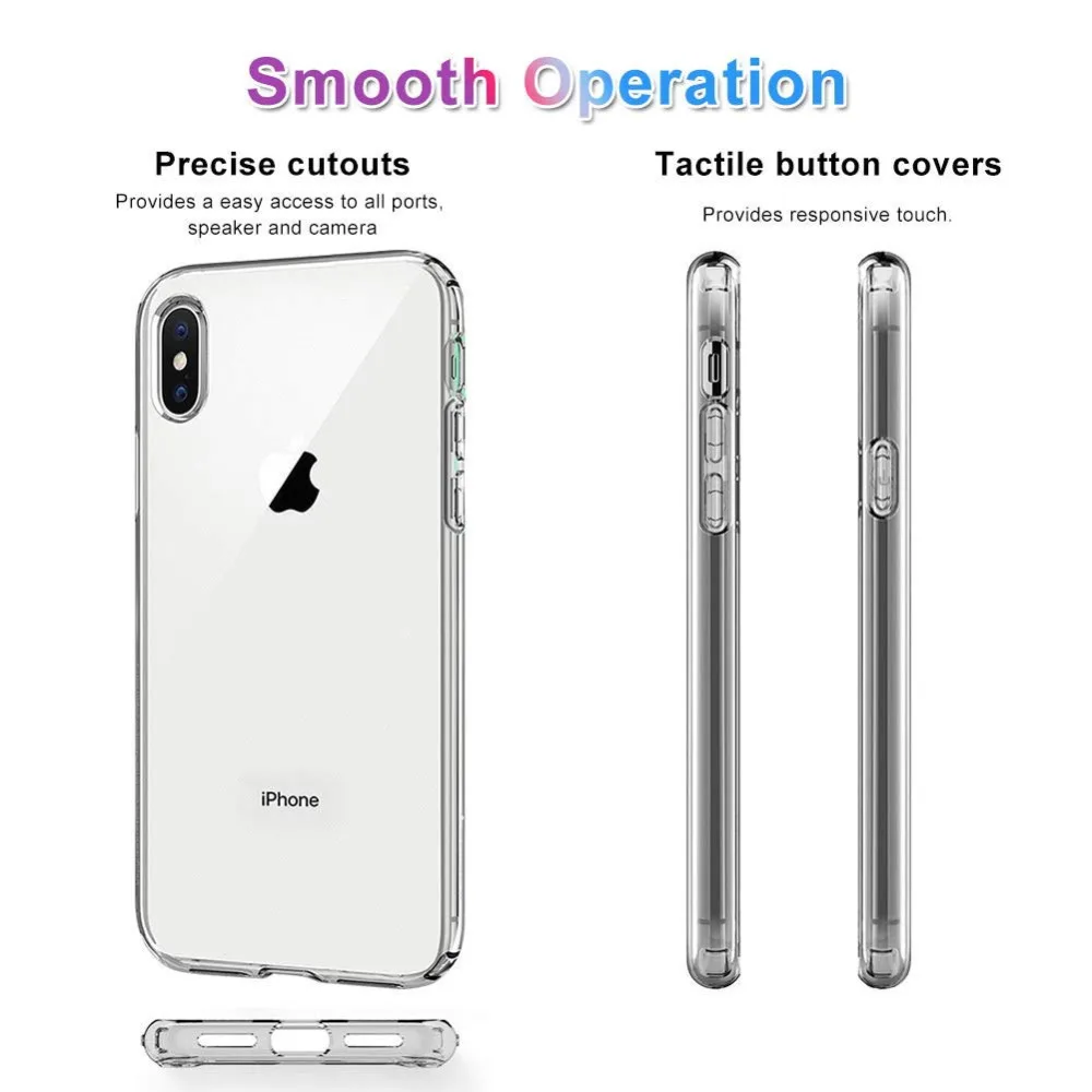 Ascromy For iPhone Xs Max Case Tempered Glass Back TPU Soft Silicone Bumper Phone Case for iPhone X XR 8 Plus 7 6 6S Accessories (6)
