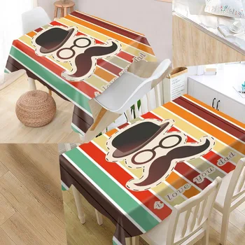 

Handlebar Hipster Custom Table Cloth Rectangular Oxford Print Waterproof Oilproof Square Table Cover Party Tablecloth