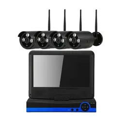 CWH 1080 P WiFi камера комплект 4CH 2MP lcd Wi-Fi NVR и 4 Full HD Беспроводная камера s для домашнего наблюдения 1 ТБ HDD