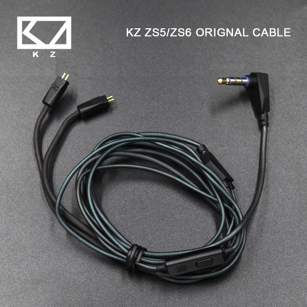 Плотным верхним ворсом KZ ZS5/ZS6 специальный кабель 0,75 мм 2-контактный Модернизированный кабель заменить кабель Применение для плотным верхним ворсом KZ ZS3/ZS4/ZS5/ZS6 с микрофоном