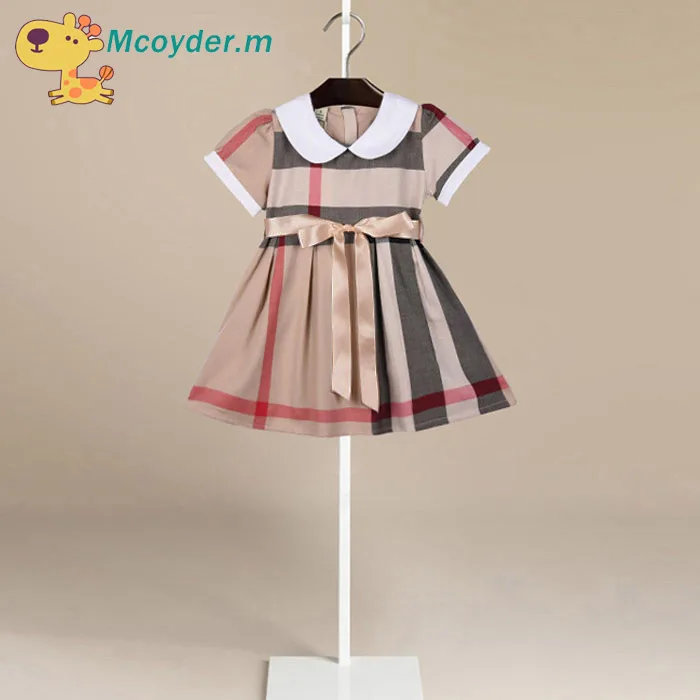 

Girls Summer Gingham Princess Girl Summer Dress Party Pageant Dresses Toddler Kids Baby Girl Clothes England Style