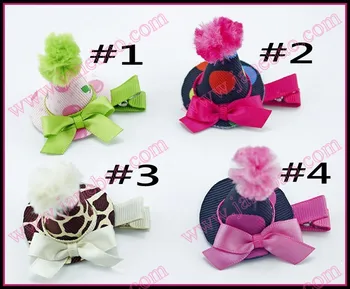 

free shipping 10pcs happy birthday hair bows hat clips birthday party hair accessories