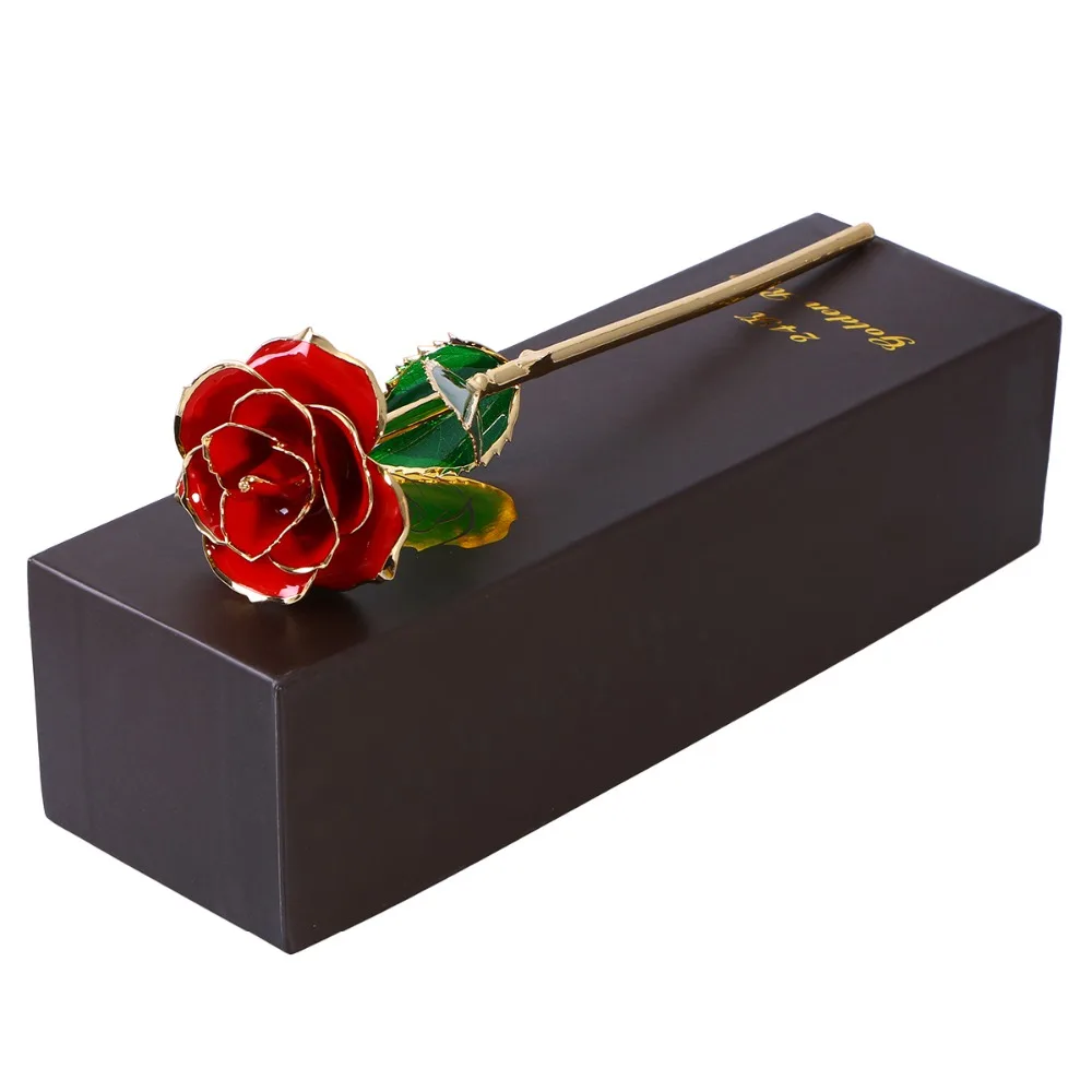 Comprar Regalo del Día de San Valentín, regalo de cumpleaños, Rosa chapada en oro de 24 quilates con caja de embalaje de regalo para regalo de cumpleaños del Día de la madre