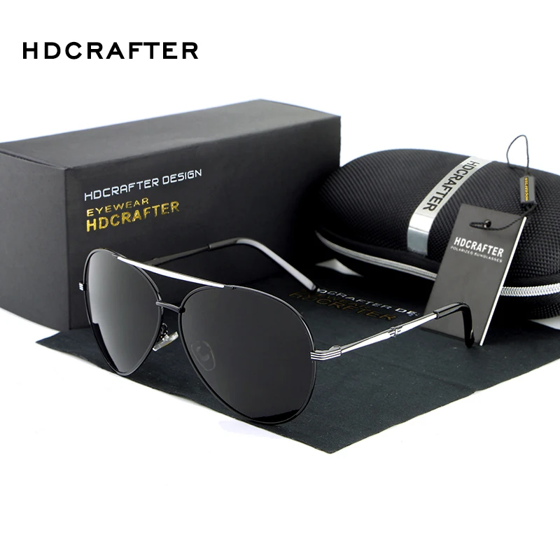 Мужские солнцезащитные очки HDCRAFTER поляризационные брендовые дизайнерские для