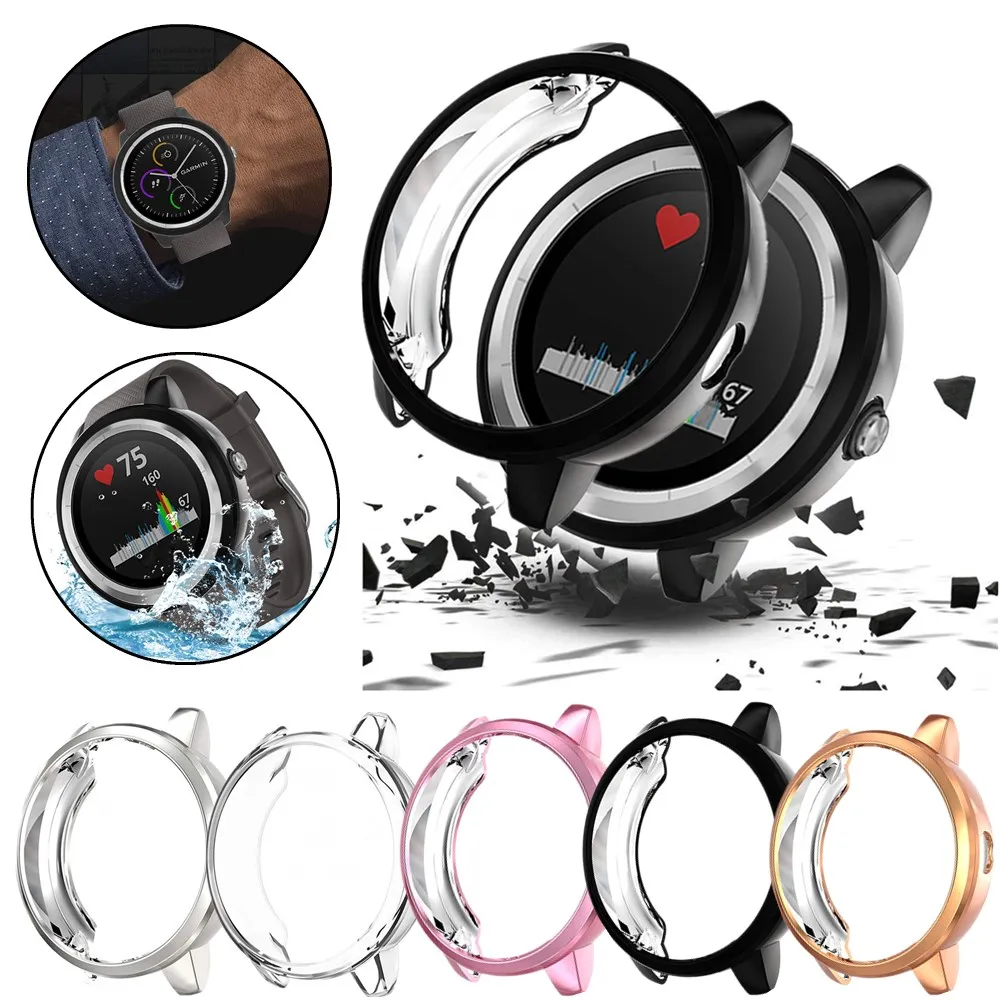 

Shell for Garmin Vivoactive 3 Case Protector Ultra-thin Plating TPU Protect Shell Diameter 45.4MM Watch Protective Case Cover