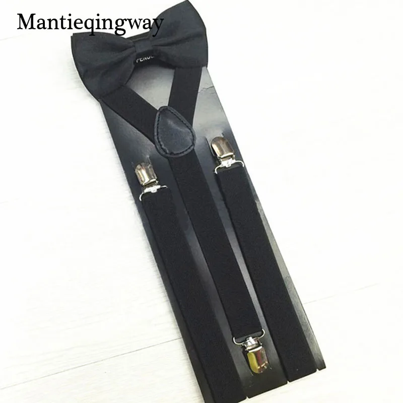 Mantieqingway брендовые черные подтяжки тонкие Подтяжки мужские аксессуары регулируемые 3 зажима подтяжки для женщин однотонные мужские