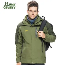 Кавалерийский волк, Зимние флисовые куртки для мужчин, 2 шт., водонепроницаемое ветрозащитное пальто для улицы, кемпинга, спорта, туризма, охоты, лыжных курток