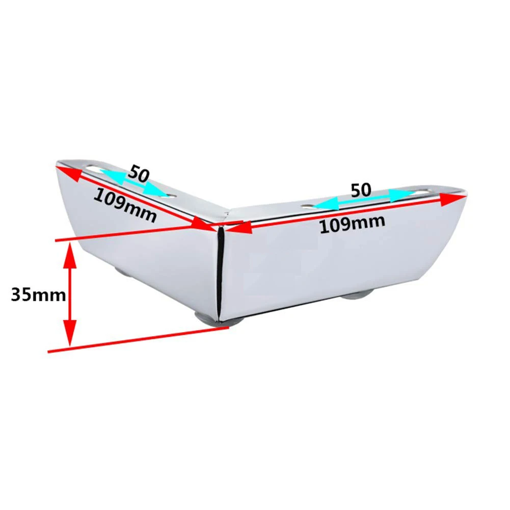 4 шт. высокий 35 мм металлический шкаф ножки, треугольная мебель ножки ТВ шкаф диван кофе сменная доска для настольных игр ножки серебро Нескользящие