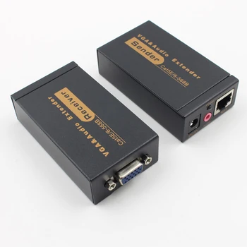 

100M 328ft VGA Video Audio Conventer Extender Over Single RJ45 CAT5e/6 1080P Extension Adapter Lightning Protection VGA Extender