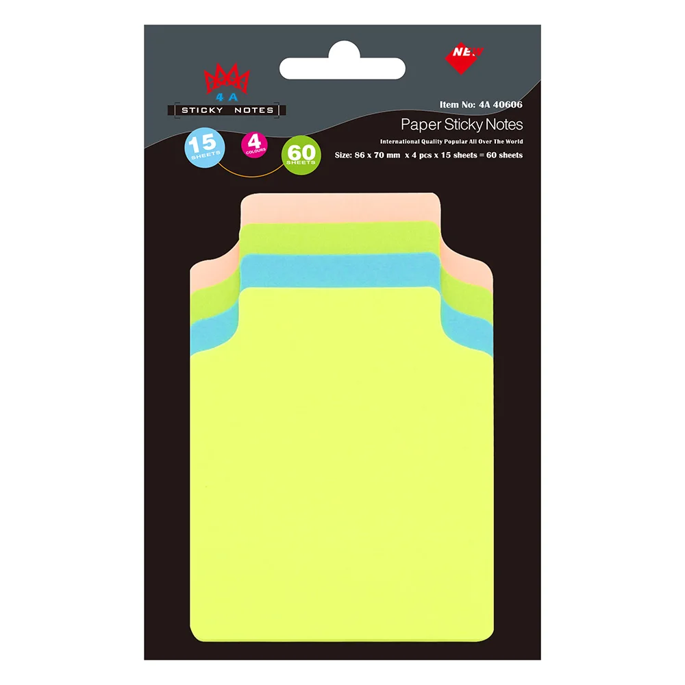 

4A Divider Sticky Notes Note Tabs 3 3/8 x 2 3/4 Inches Neon Assorted Stationery Planner Stickers Memo Pads Notepad 4A 40606