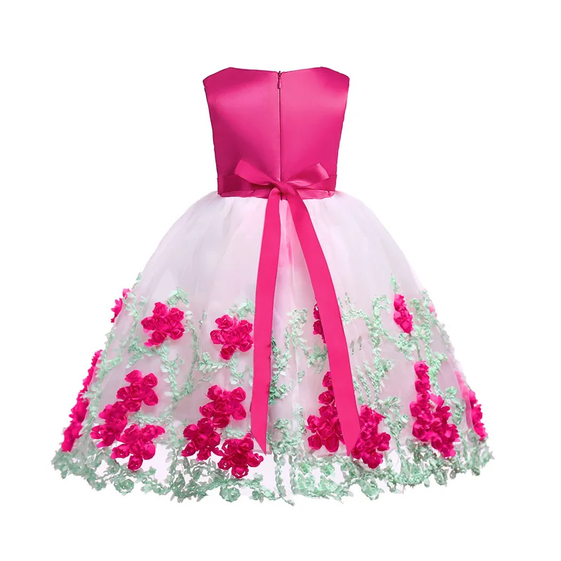 Платье для девочек летние вечерние платья принцессы с цветочным рисунком для девочек Одежда для детей свадебное платье-пачка для маленьких девочек 2, 3, 4, 5, 6, 7, 8, От 9 до 10 лет