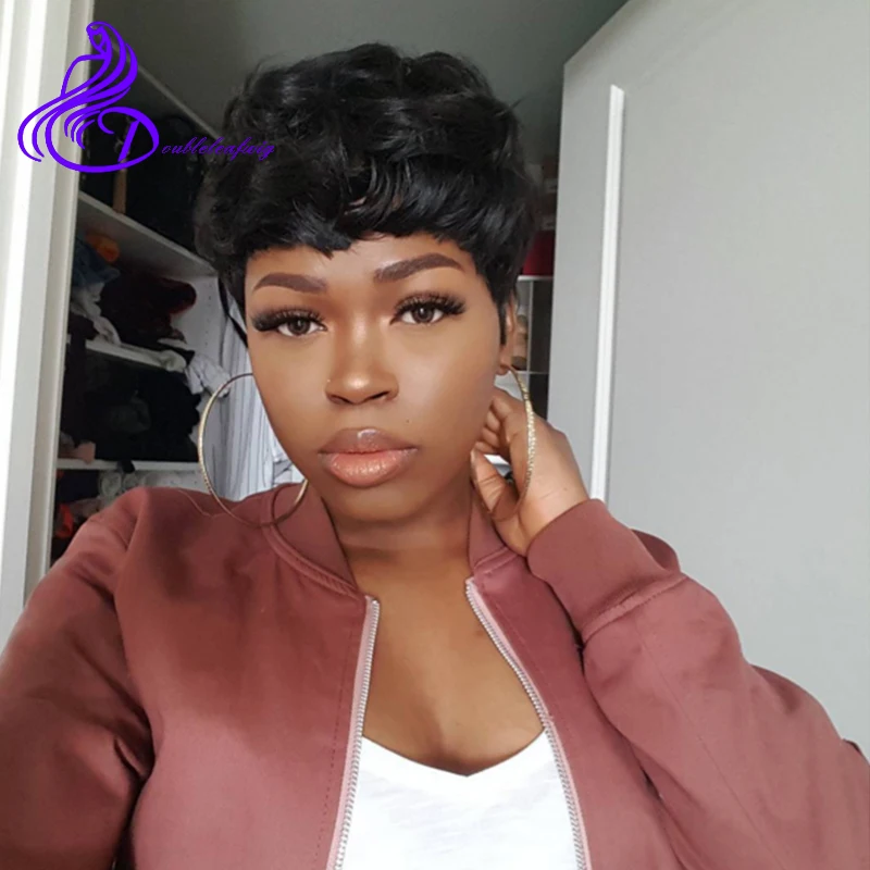 Glueless Short Hair Wig Lace Front Human Hair Wigs For Black Women