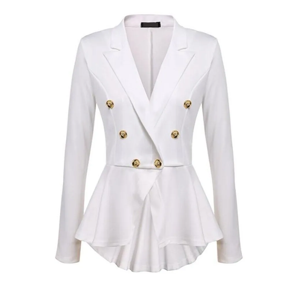 Gothic Casual Office Lady White Women Overcoats Blazer Autumn Slim Black Formal Girls Yellow Popular Female Coats Purple Blazers