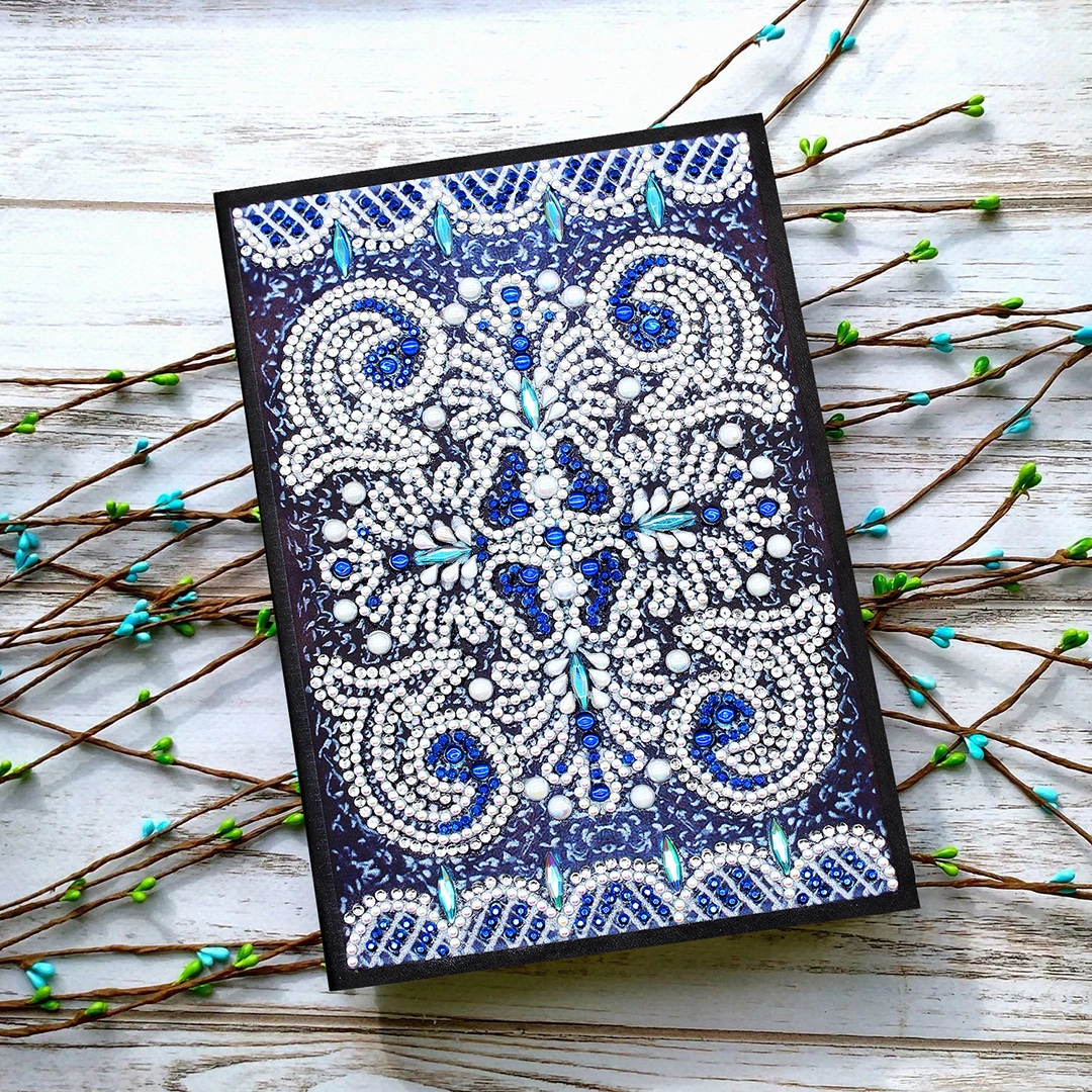 AZQSD Diamond Painting Mosaic Notebook Special Shaped Flower Mandala Patterns A5 Diary Book Embroidery Gift DIY 