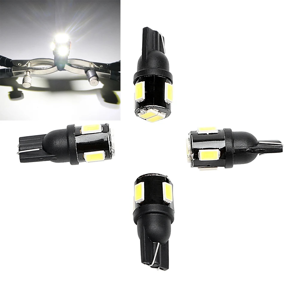 

ITimo 4Pcs/set T10 5630 6SMD White Dome Reding Light Luggage Box Light LED Bulb For Car Interior Signal Lamp Car-styling
