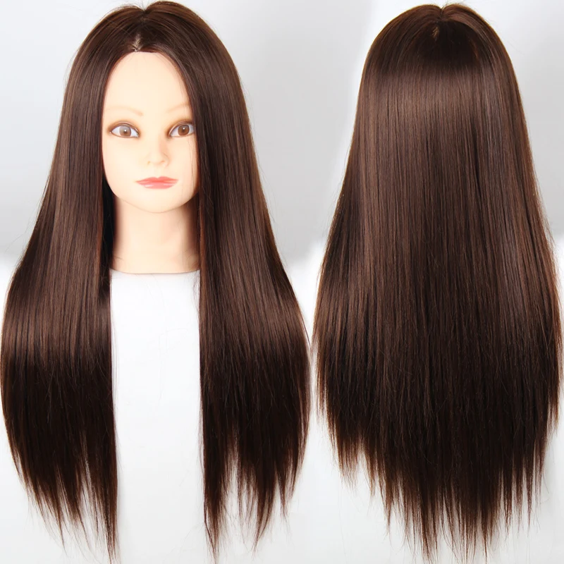 Training Head For Hairdressers Mannequin Head With Hair Brown Color