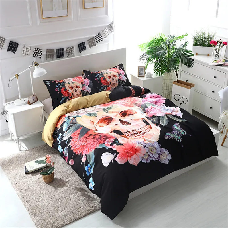 

Illucity skull scary duvet/doona cover set king queen full twin size