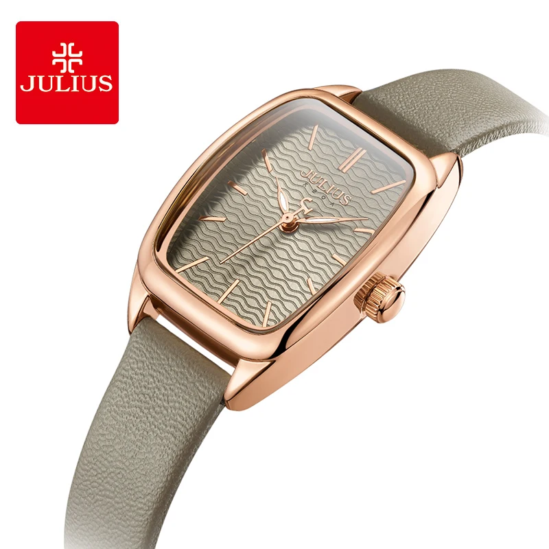 

Julius Retro Water ripple Dial Leather Watch Woman Waterproof Creative Quartz Wristwatches Casual Dress Watches Clock Reloj Muje