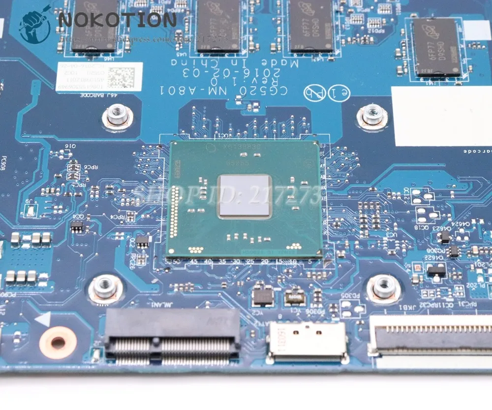Hot Product  NOKOTION For Lenovo ideapad 110-15IBR Laptop Motherboard SR2KN N3060 4GB RAM 5B20L46211 CG520 NM-A8