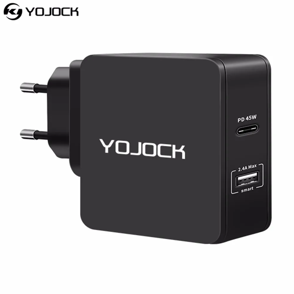 YOJOCK PD зарядное устройство, питания, настенное зарядное устройство 45 Вт, 2,4 А, USB зарядное устройство, адаптер для Apple MacBook nintendo Switch Chromebo