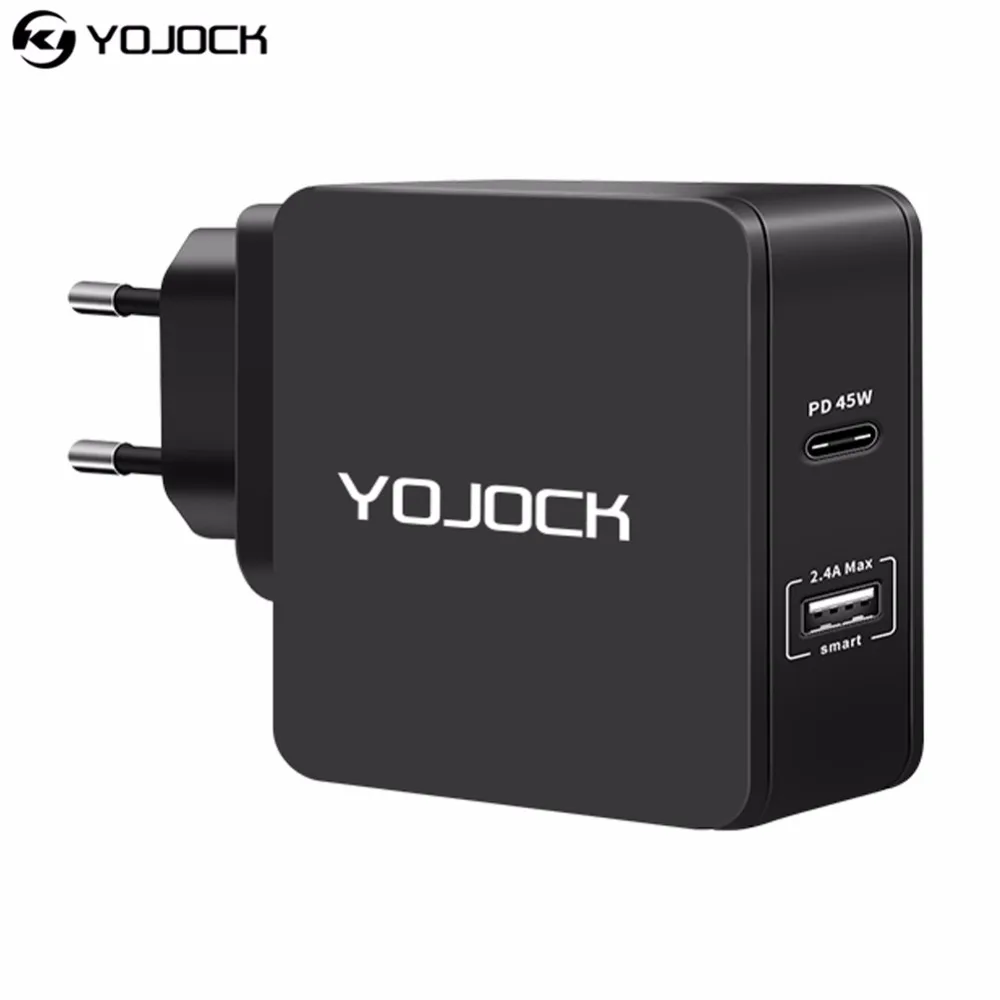 

YOJOCK PD Charger Power Delivery Wall Charger 45W 2.4A USB Charge Adapter for Apple MacBook Nintendo Switch Chromebo