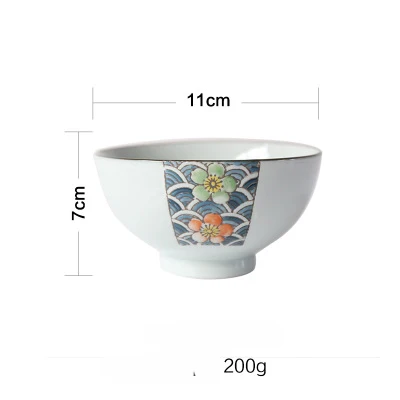 Японский HENGFENG под глазурью цвет 4,5 дюймов керамическая Бытовая рисовая чаша прекрасный ужин суп миска ложка - Цвет: bowl 7