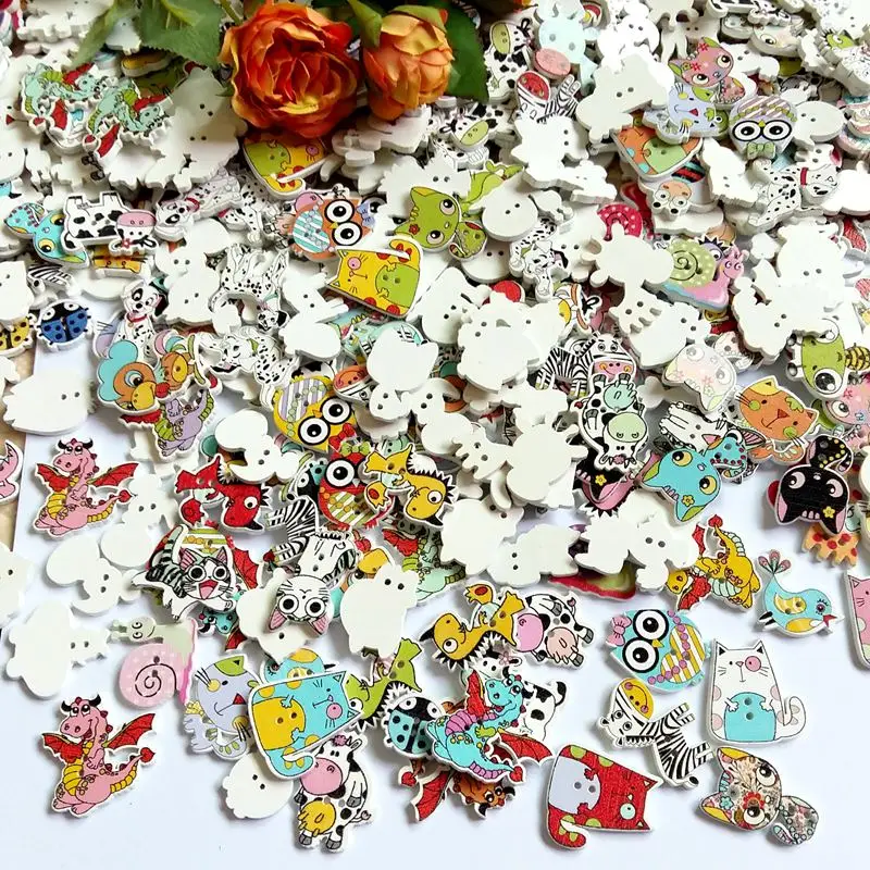 50 шт. детские украшения для рукоделия 20 38 мм|wooden buttons|sewing buttonsnatural wood buttons |