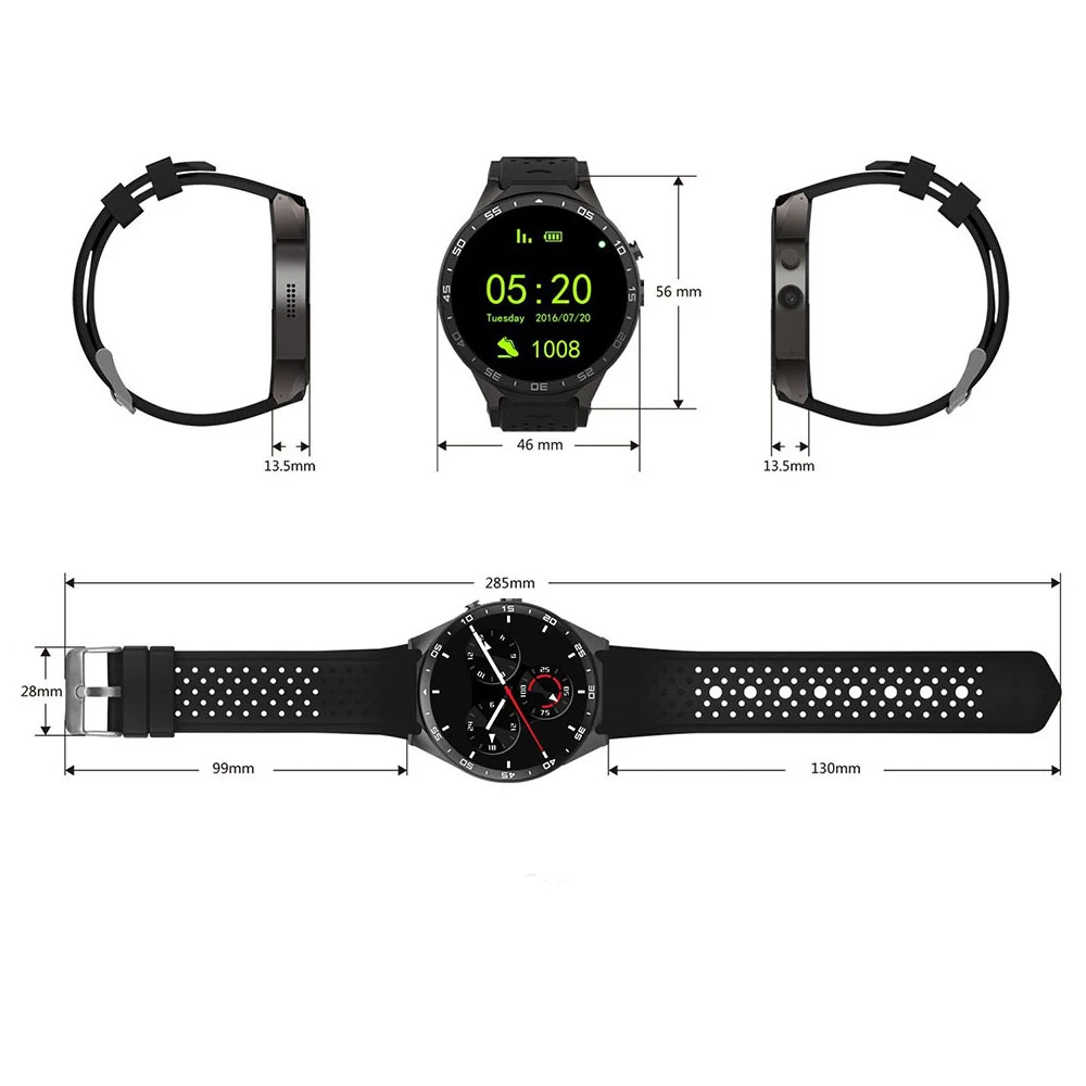 Leegoal KW88 Смарт часы Android 5 1 gps 3G Wi Fi Smartwatch Mtk6580 Bluetooth SIM Камера монитор сердечного